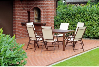 Meble ogrodowe aluminiowe Ibiza 150 cm Silver / Taupe 6+1