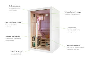 Sauna fińska Nordum Solea 2-osobowa biała