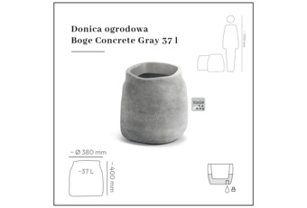 Donica ogrodowa Boge Concrete Gray 37 l