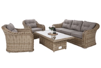 Meble ogrodowe technorattanowe Foggia Flex Beige / Beige Melange