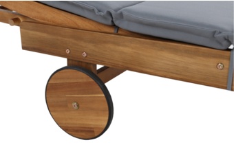 Leżanka ogrodowa drewniana Akacja z poduszką