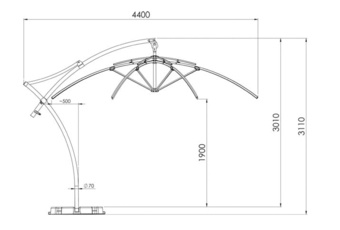 Parasol ogrodowy Litex Garden Ibiza 420 cm szary
