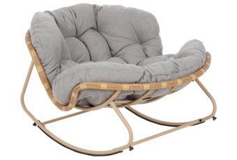 Zestaw foteli bujanych technorattanowych Palermo Beige / Light Grey