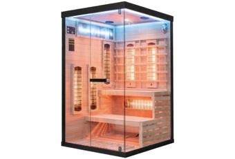 Sauna infrared narożna Nordum Pure 2-osobowa czarna
