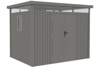 Domek narzędziowy Kopenhaga 569 x 230 cm Silver Grey z wiatą