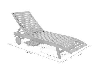 Leżanka ogrodowa drewniana Akacja
