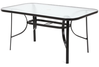 Meble ogrodowe metalowe Sevilla 150 cm Black / Black 6+1