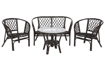 Meble ogrodowe rattanowe Bahama Brown / Grey 3+1