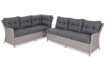 Narożny zestaw mebli ogrodowych lewy California White / Grey