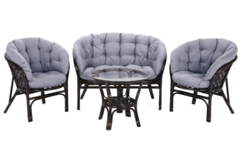 Meble ogrodowe rattanowe Bahama Brown / Grey 3+1