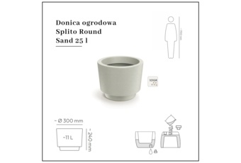 Donica ogrodowa Splito Round Sand 25 l