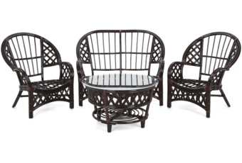 Meble ogrodowe rattanowe Diego Brown / Brown 3+1