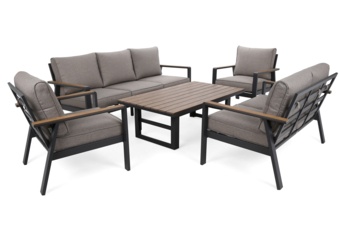 Meble ogrodowe aluminiowe Turyn Dark Grey / Beige Melange