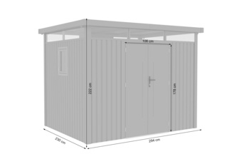 Domek narzędziowy Kopenhaga 294 x 230 cm Silver Grey