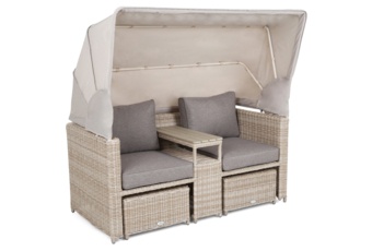Kosz ogrodowy technorattanowy Michigan Beige / Beige Melange