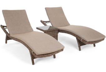 Zestaw leżaków ogrodowych z technorattanu Marbella Ginger / Brown Melange ze stolikiem