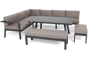 Narożne meble ogrodowe aluminiowe Galapagos Grey / Taupe