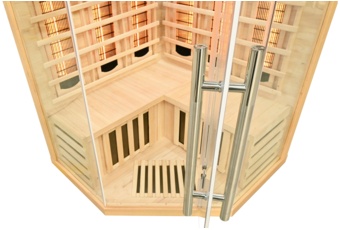 Sauna infrared narożna Nordum Basic 2-osobowa naturalna