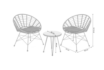 Meble balkonowe technorattanowe Zanzibar Beige / Grey