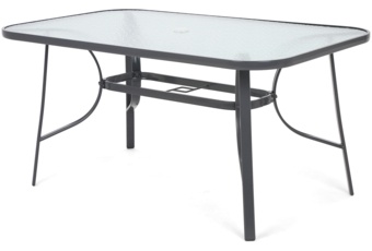 Meble ogrodowe metalowe Sevilla 145 cm Grey / Black 6+1