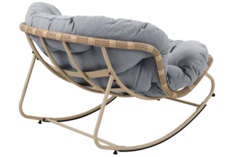 Fotel bujany technorattanowy Palermo Beige / Light Grey