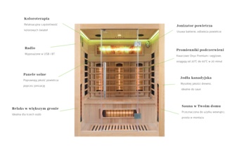Sauna infrared Nordum Solea 3-osobowa naturalna