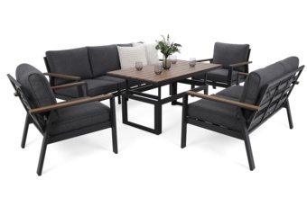 Zestaw mebli aluminiowych Turyn Dark Grey / Grey Melange