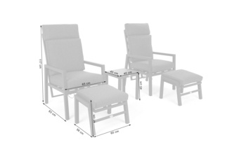 Meble ogrodowe aluminiowe Morton Dark Grey / Grey