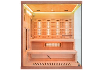Sauna infrared narożna Nordum Pure 4-osobowa brązowa