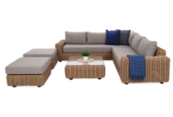 Narożne meble ogrodowe technorattanowe Umbria Beige / Taupe Melange