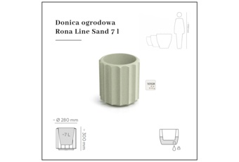 Donica ogrodowa Rona Line Sand 7 l 