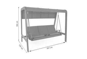 Huśtawka ogrodowa Mungia Dark Grey / Grey Melange z pokrowcem