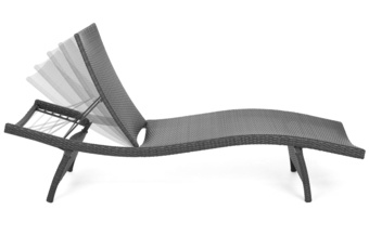 Zestaw leżaków ogrodowych z technorattanu Marbella Light Grey / Grey Melange ze stolikiem
