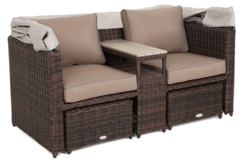 Kosz ogrodowy technorattanowy Michigan Brown Mat / Brown Melange