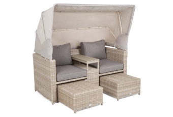Kosz ogrodowy technorattanowy Michigan Beige / Beige Melange