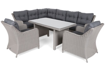 Narożny zestaw mebli ogrodowych lewy California White / Grey