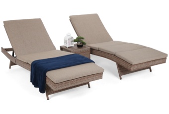 Zestaw leżaków ogrodowych z technorattanu Bora Bora Ginger / Brown Melange ze stolikiem