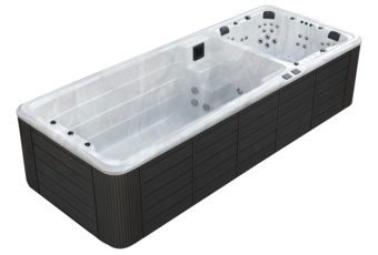 Basen ogrodowy z przeciwprądem i hydromasażem Aquess Wave 590 x 225 cm