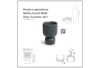 Donica ogrodowa Molta Grail Midl Tiny Granite 19 l