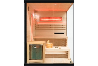 Sauna fińska narożna Nordum Pure 3-osobowa czarna