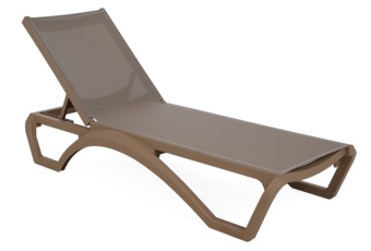 Zestaw leżaków ogrodowych Monako Taupe / Taupe ze stolikiem 