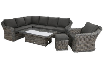 Narożny zestaw mebli ogrodowych Foggia Silk Grey / Grey Melange