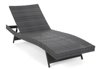 Leżak ogrodowy technorattanowy Bora Bora Grey / Grey Melange z poduszką