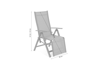 Zestaw krzeseł ogrodowych aluminiowych Ibiza Relax Silver / Black