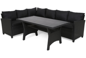 Narożnik ogrodowy technorattanowy Lagos Dark Grey / Grey Melange