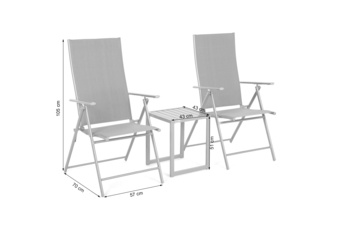Zestaw krzeseł ogrodowych Casablanca Silver / Taupe ze stolikiem Cuba Silver