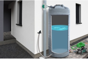 Zbiornik na deszczówkę MPI Grande 1000 l granitowy