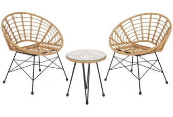 Meble balkonowe technorattanowe Zanzibar Beige / Grey