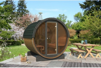 Sauna fińska zewnętrzna Lux Barrelsauna 195 x 200 cm