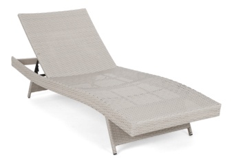 Zestaw leżaków ogrodowych z technorattanu Bora Bora White / Grey ze stolikiem